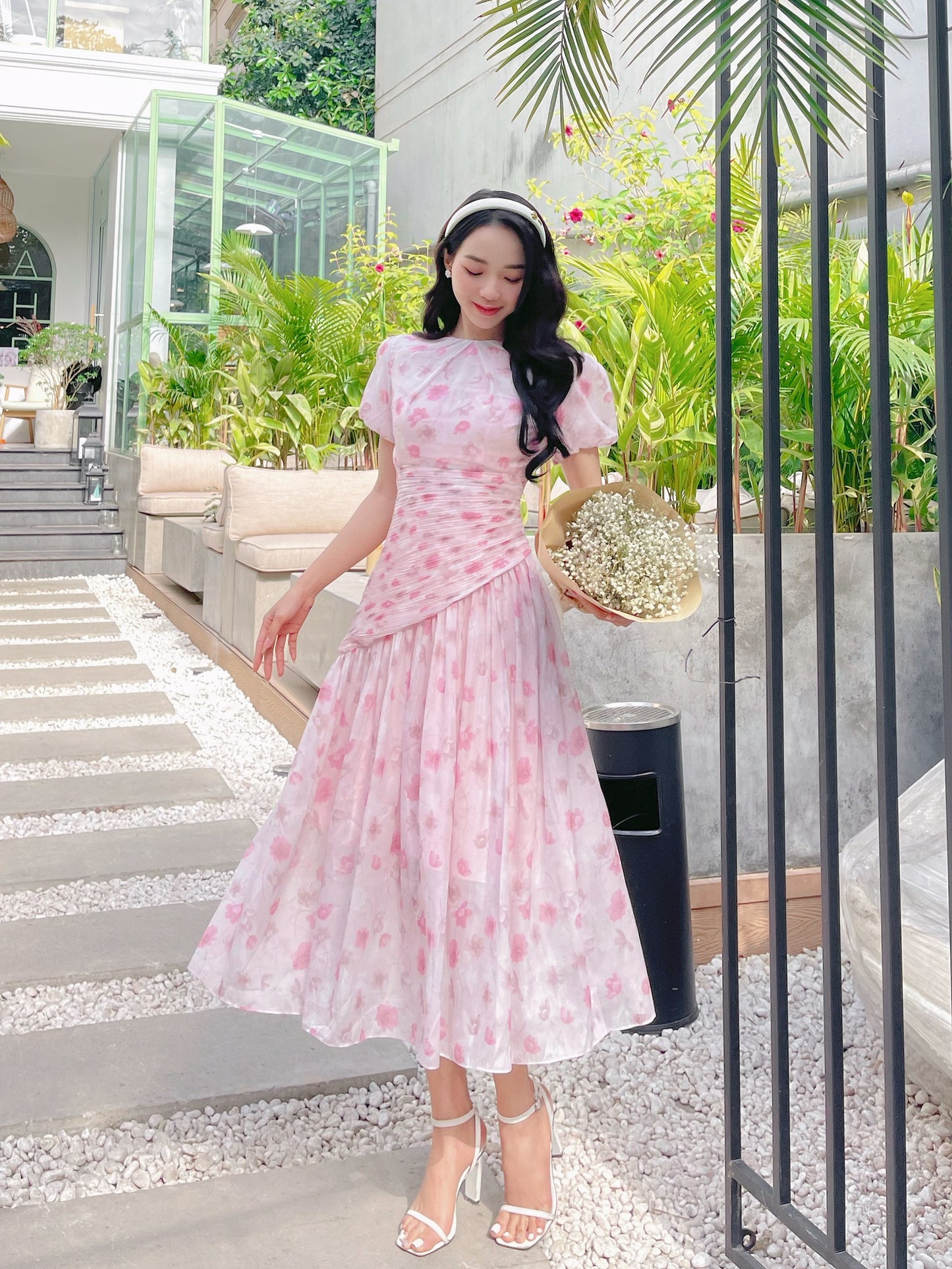 Rosalie - printed floral midi dress