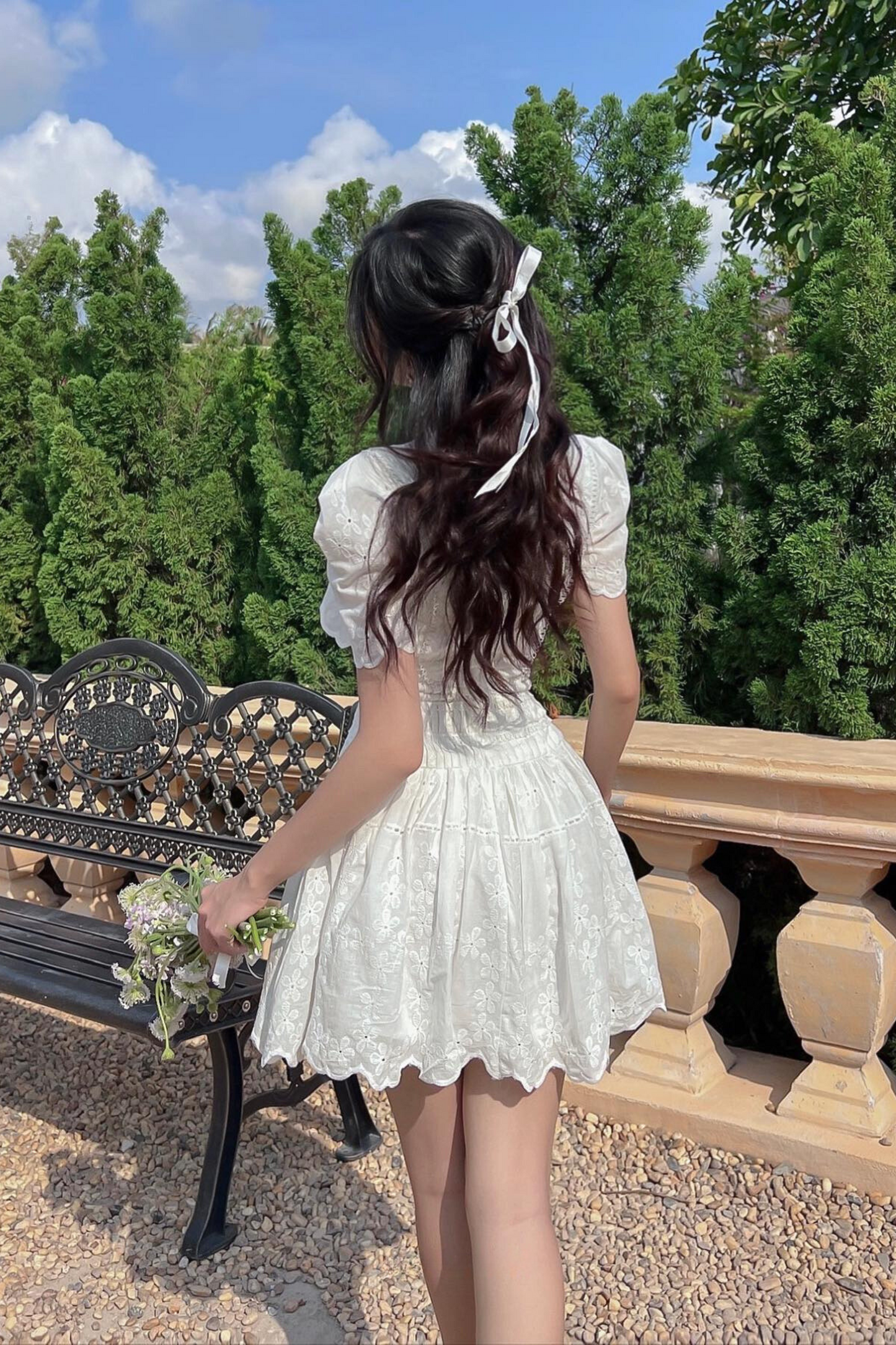 Hailey Floral White Mini Dress