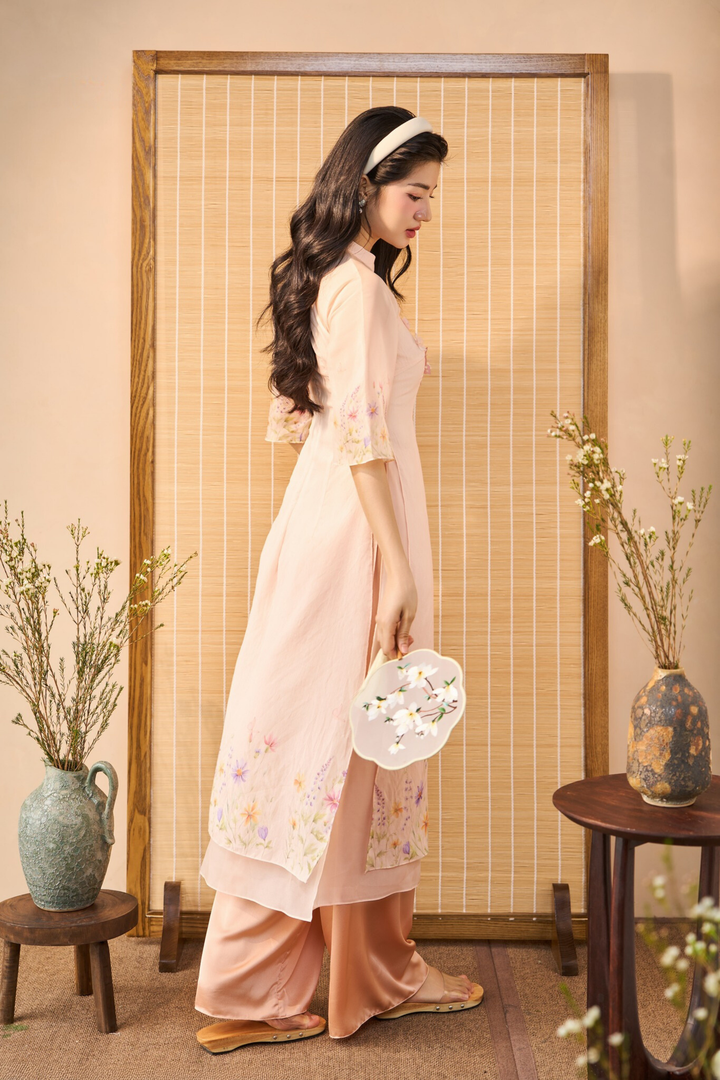 Multi-Printed Wildflower Modern Ao Dai (with pants)