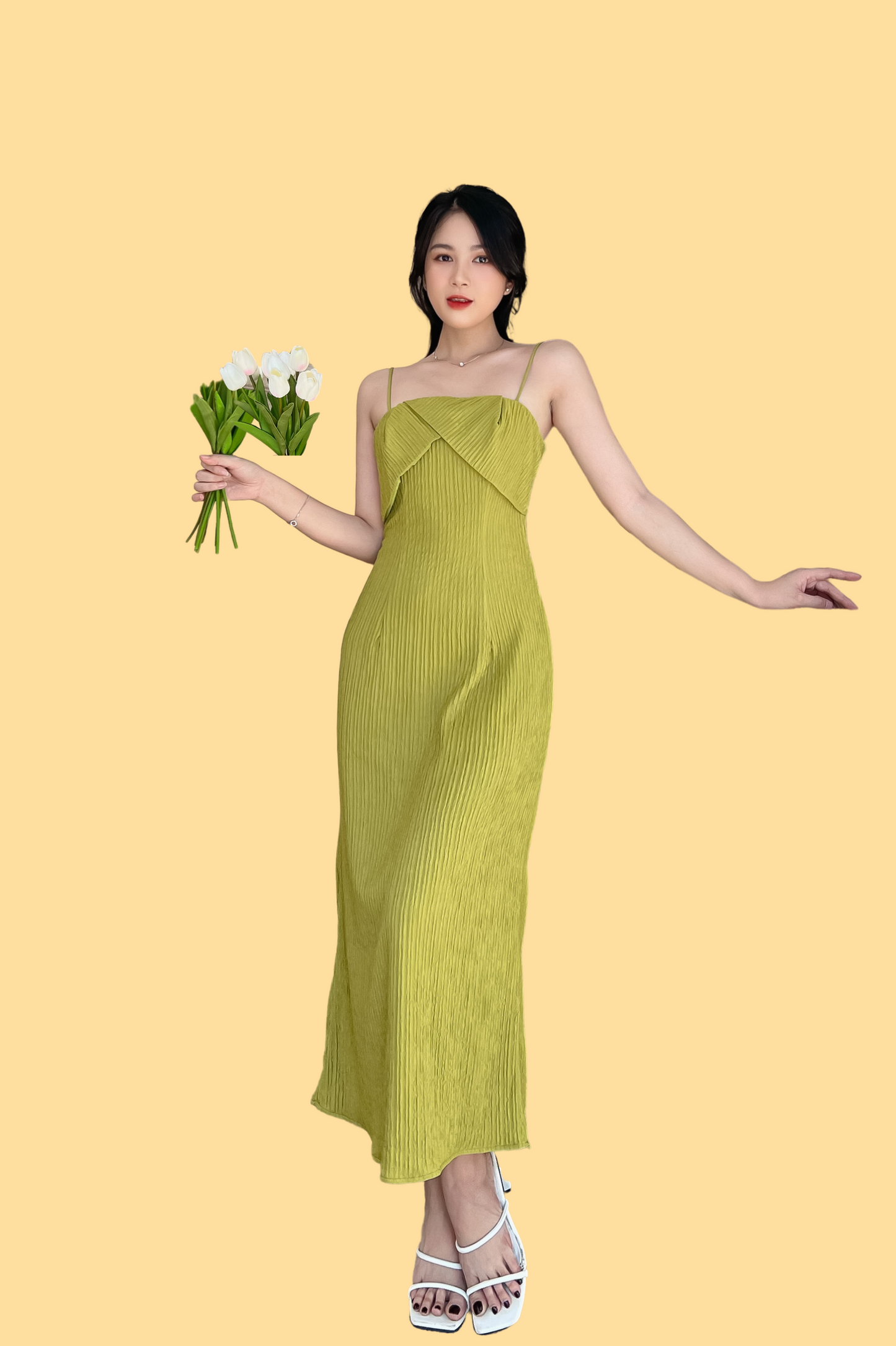 Bella Midi Dress - Avocado
