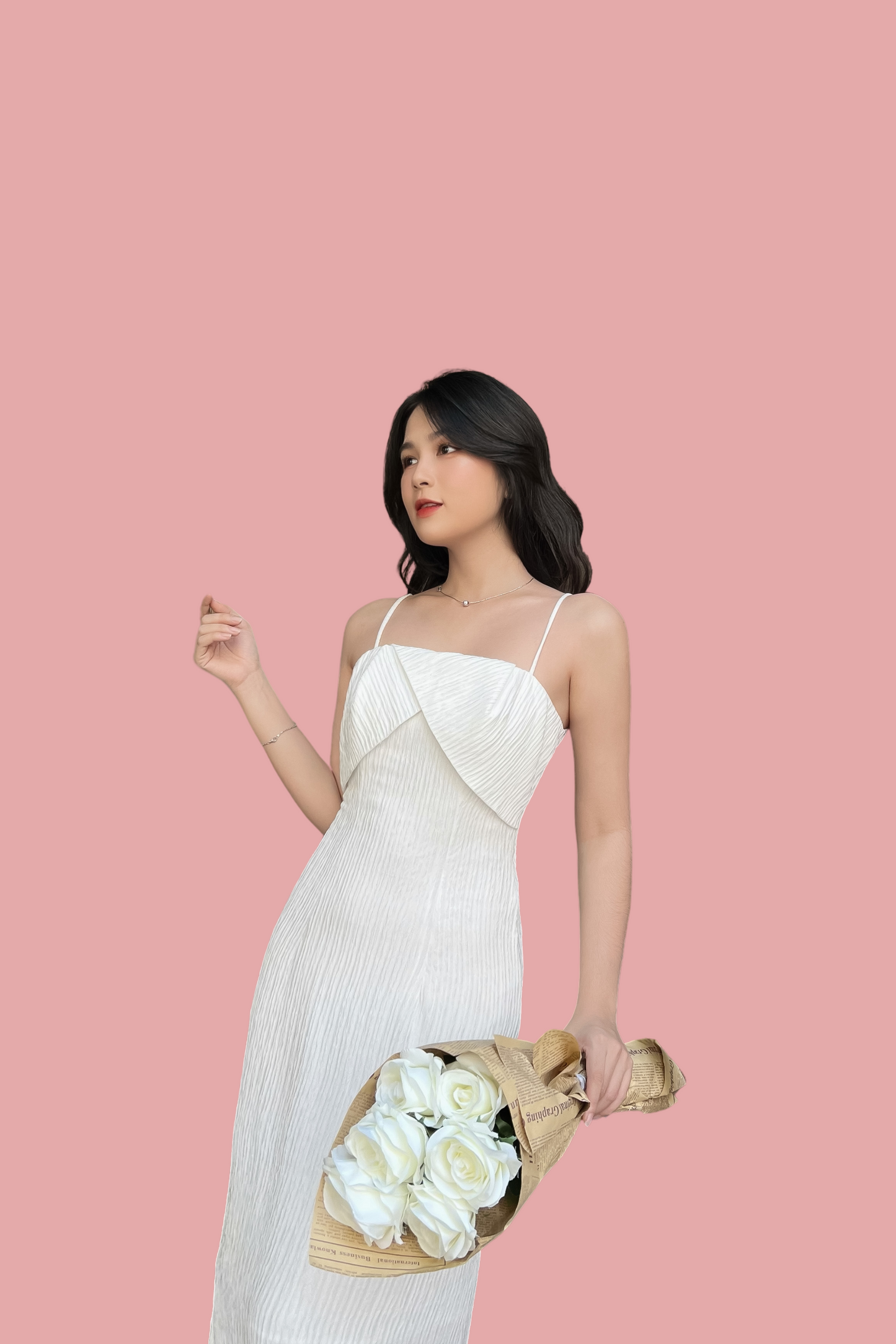 Bella Midi Dress - White