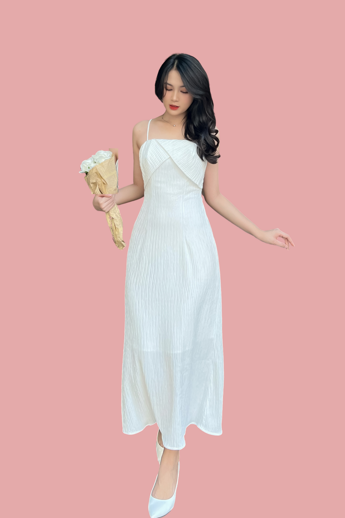 Bella Midi Dress - White