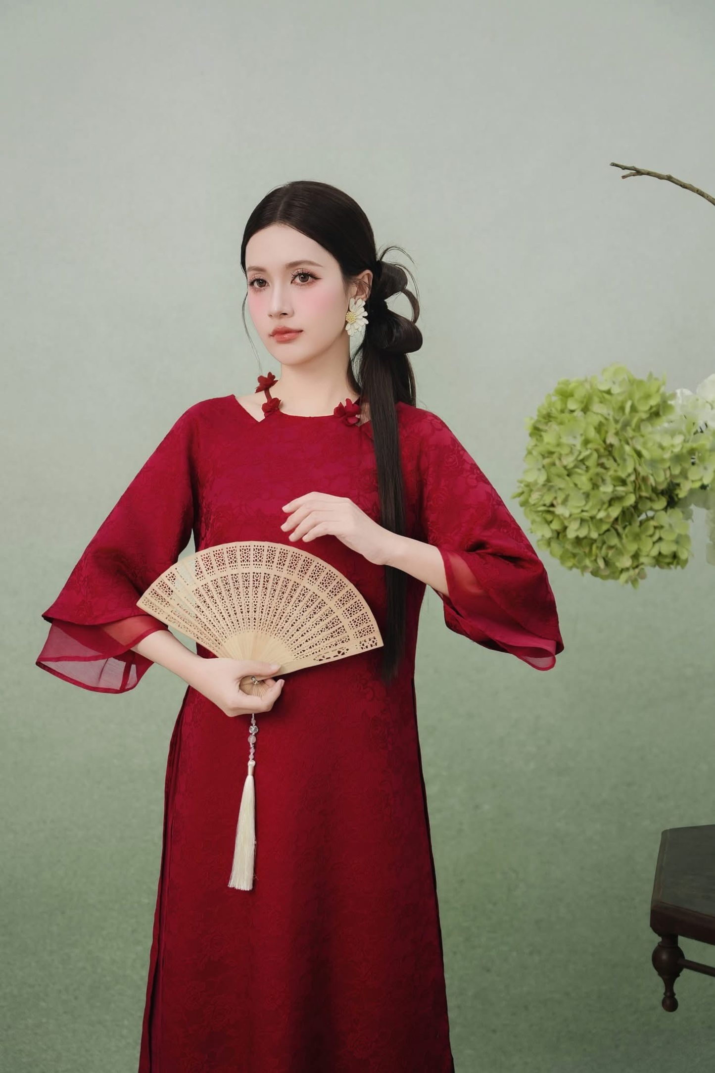 Tam - Red Modern Ao Dai (with pants)