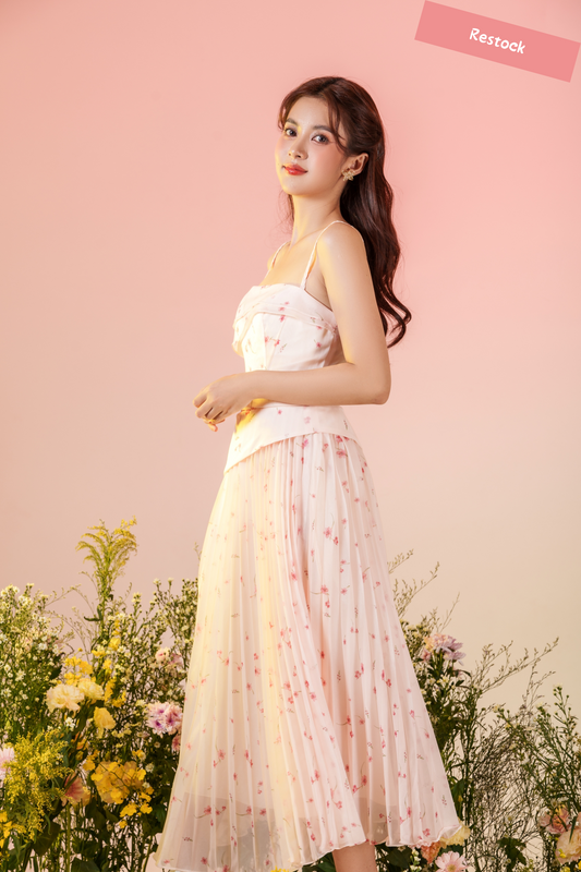 Alice - pink mini floral dress