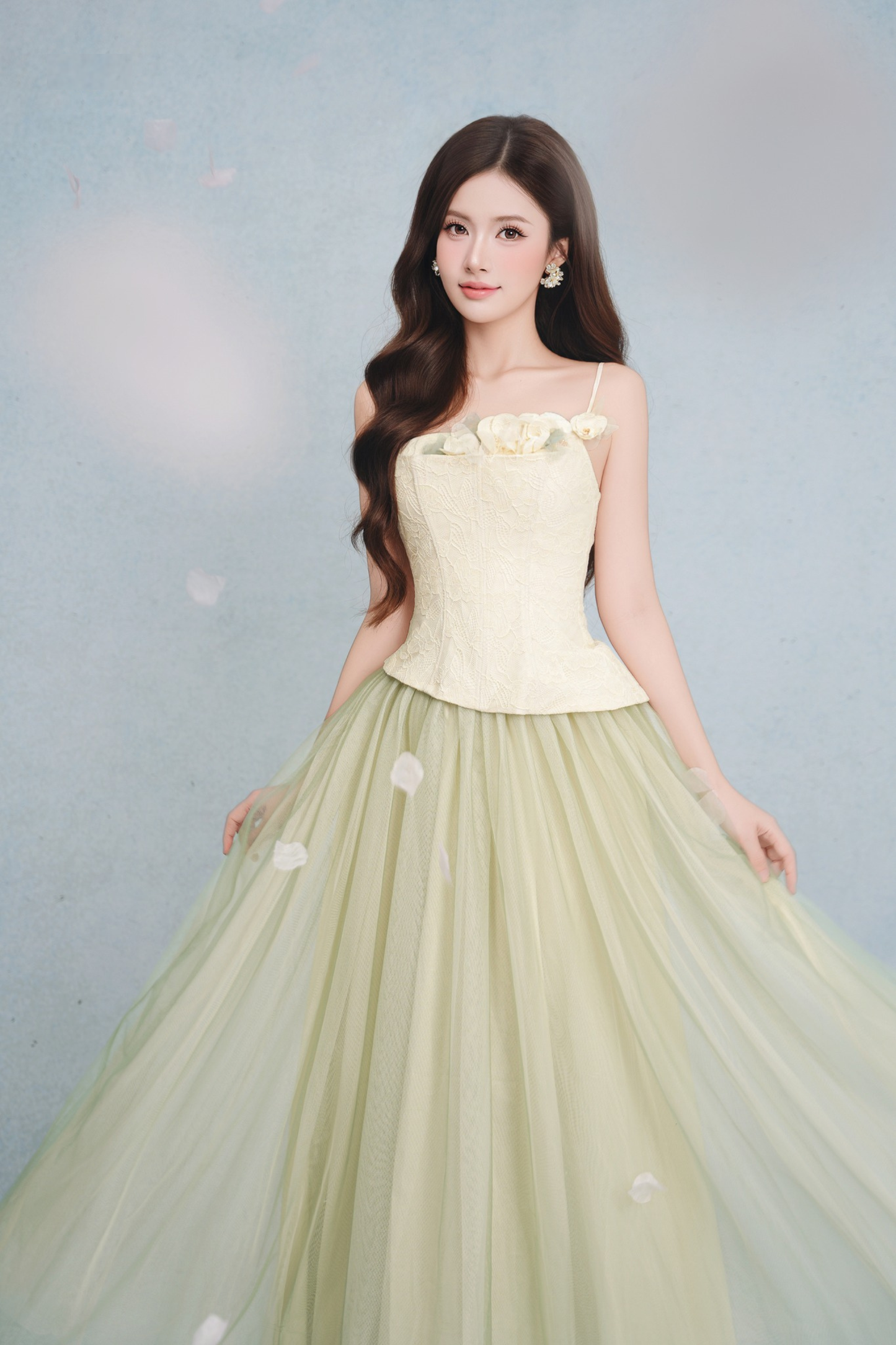 Tiana Sage Set (Top and Long Skirt)