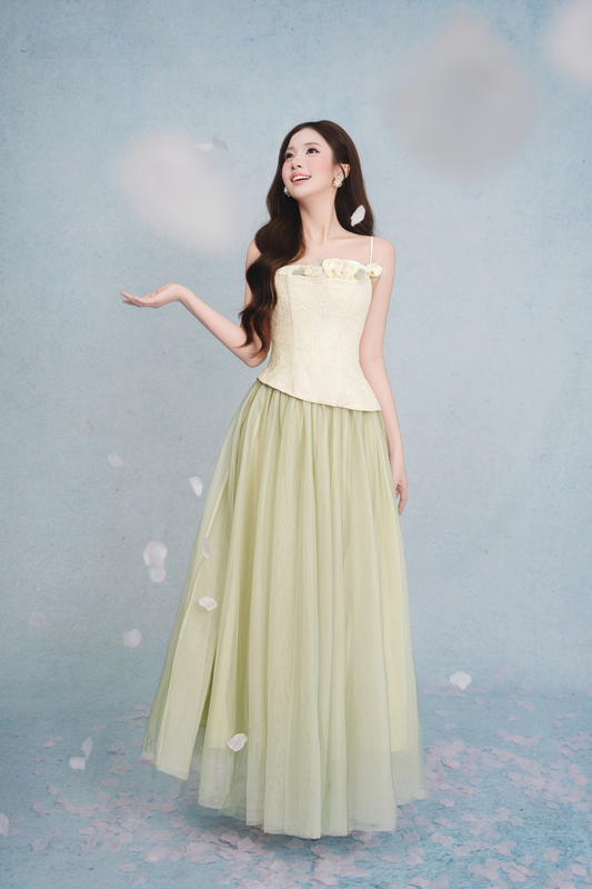 Tiana Sage Set (Top and Long Skirt)