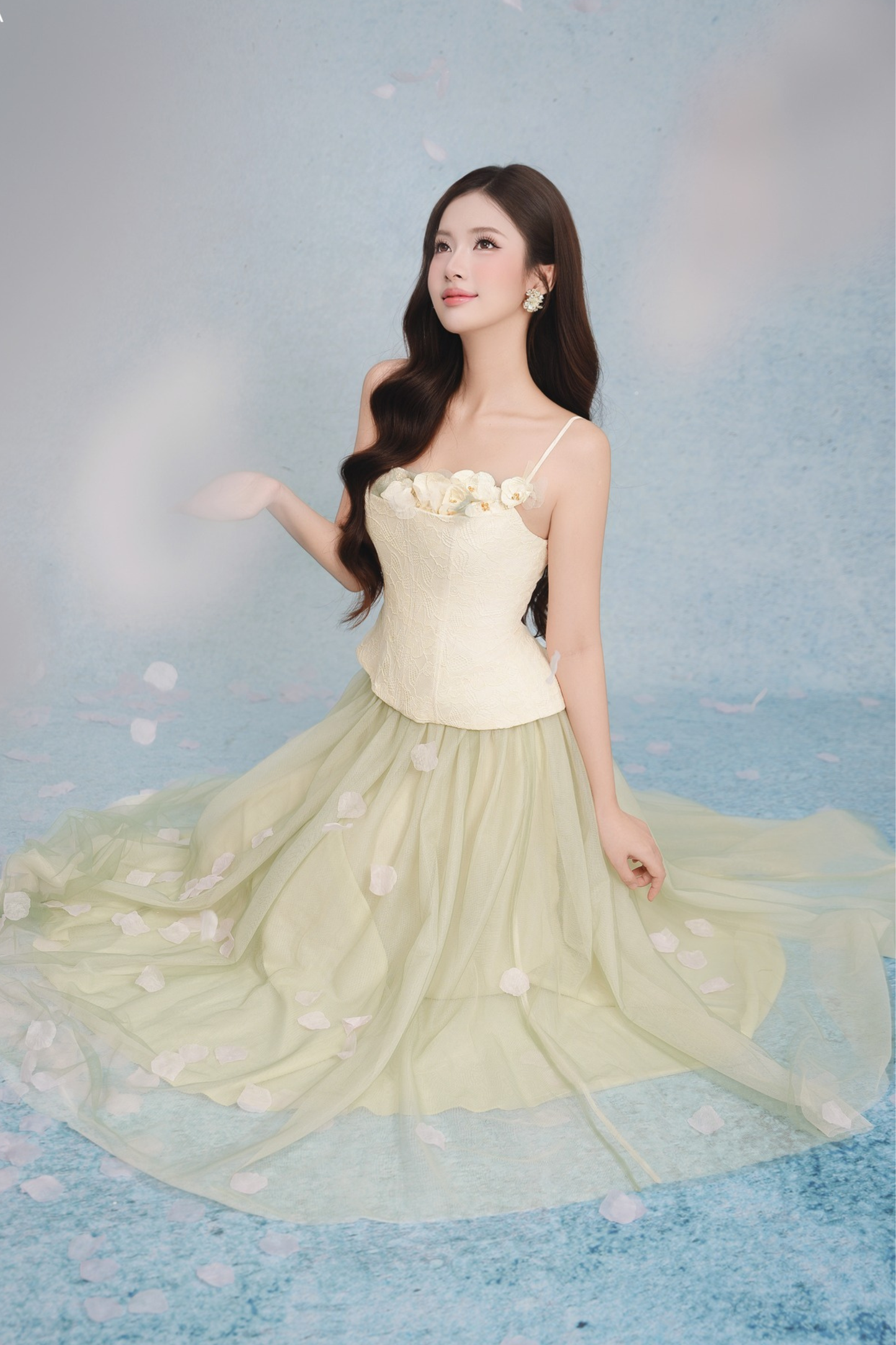Tiana Sage Set (Top and Long Skirt)