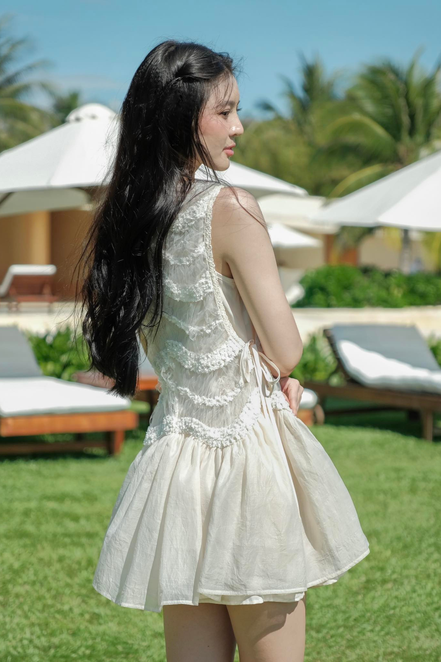 Jasmine White Sleeveless Mini Dress