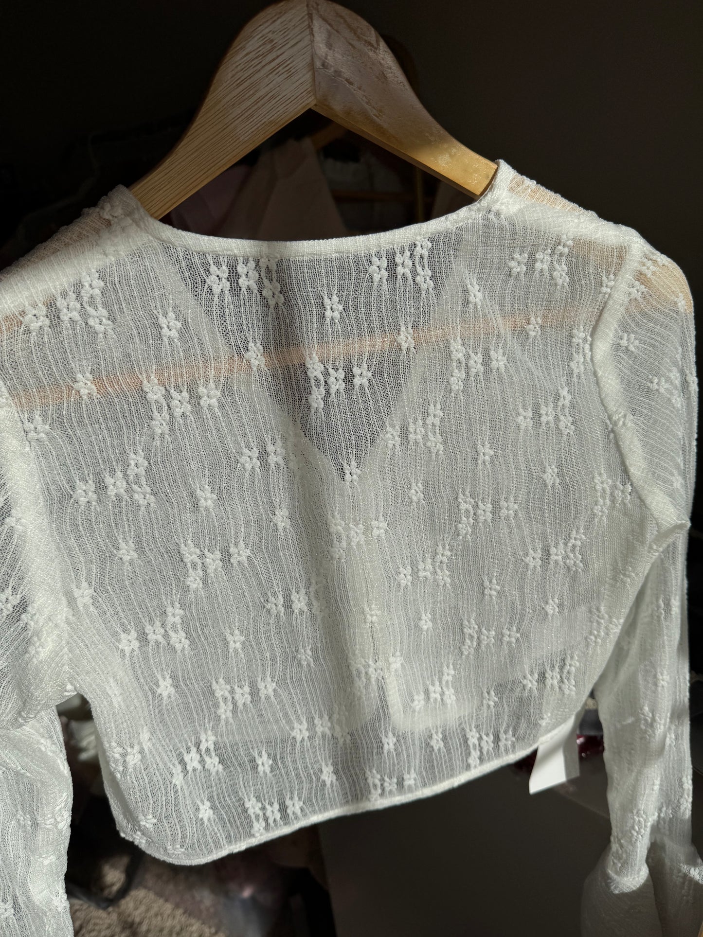 Long Sleeves White Lace Cardigan