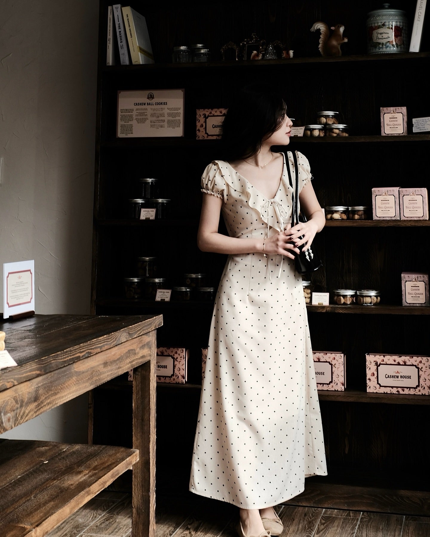 Jollie - polka dot midi dress